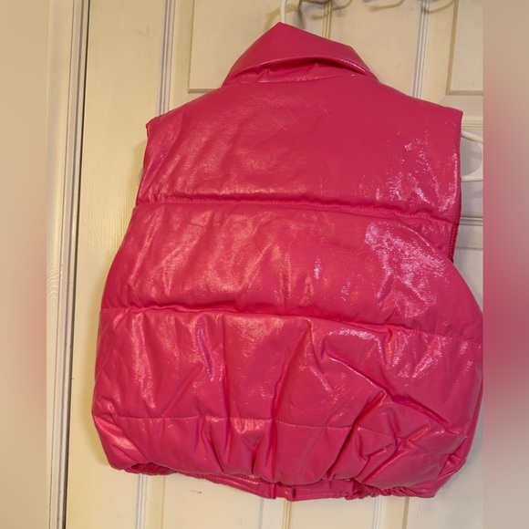 Nwt ambiance boutique pink sparkle y2k puffer vest casual active spring $80 - Picture 3 of 4